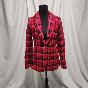 Tahari Pink & Black Holiday Tweed Blazer - Size 2 - NWT